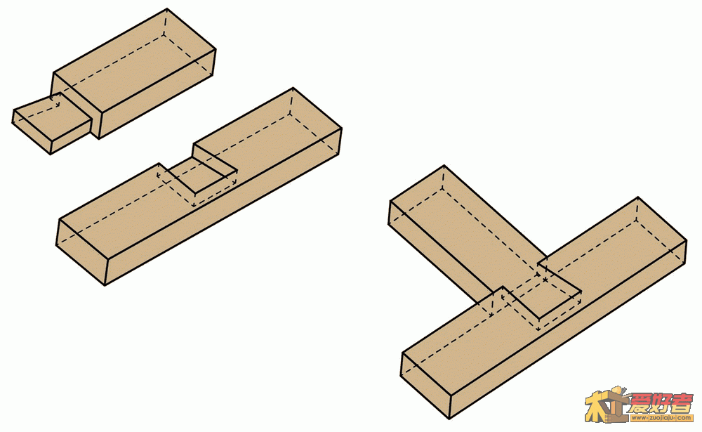 stopped_half_lap_joint_with_one_side_dovetaile.gif