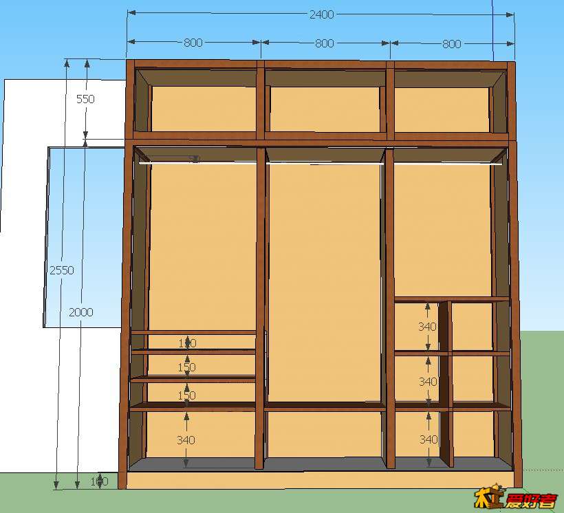 SU建的衣柜模型2