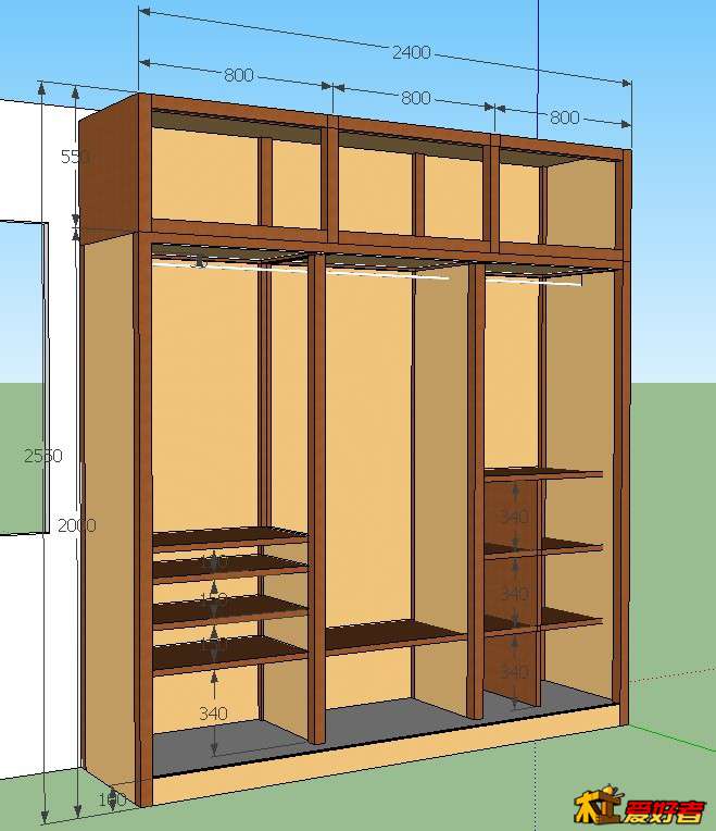 SU建的衣柜模型3