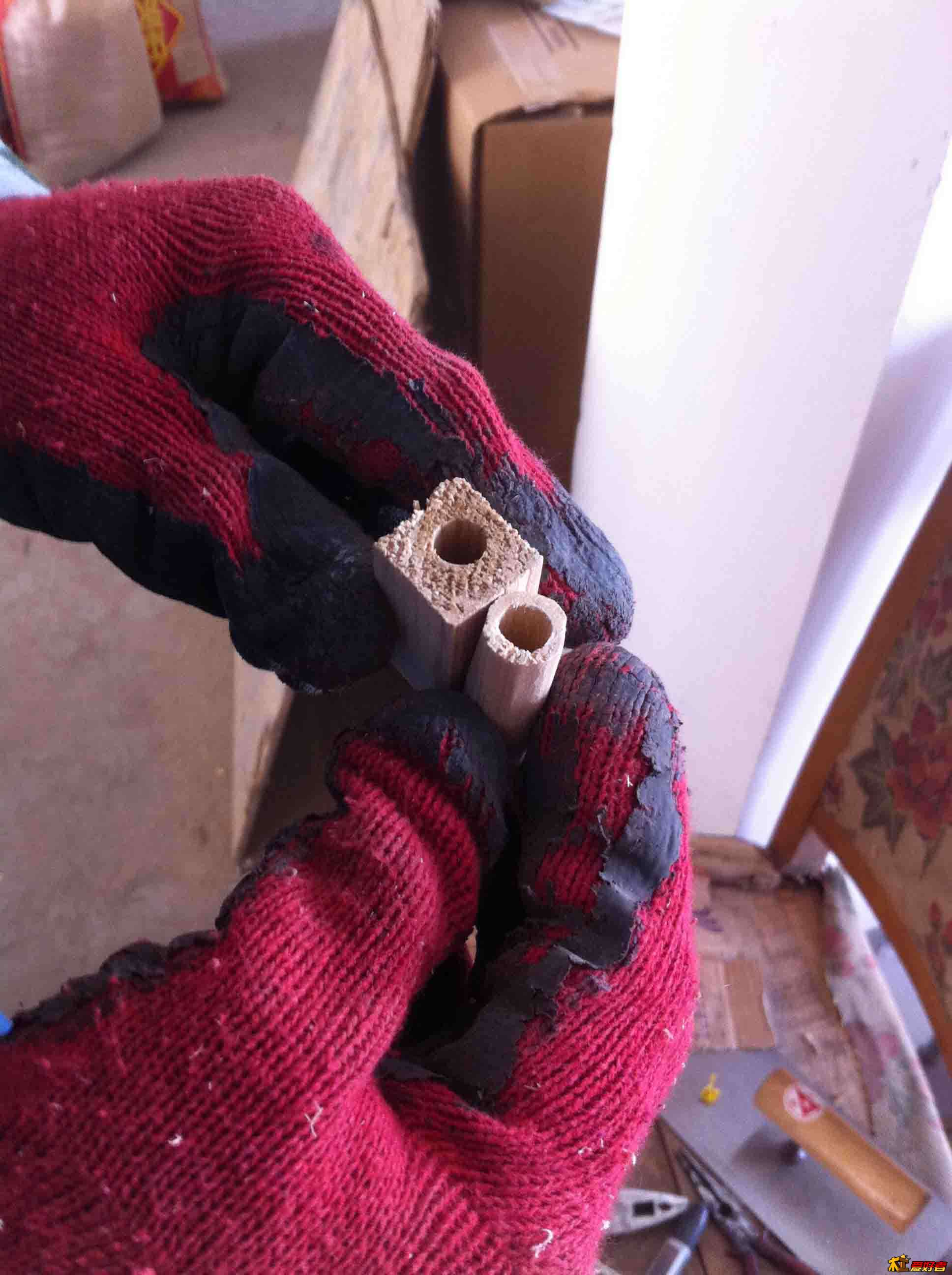 用吊顶木条做的电钻限位