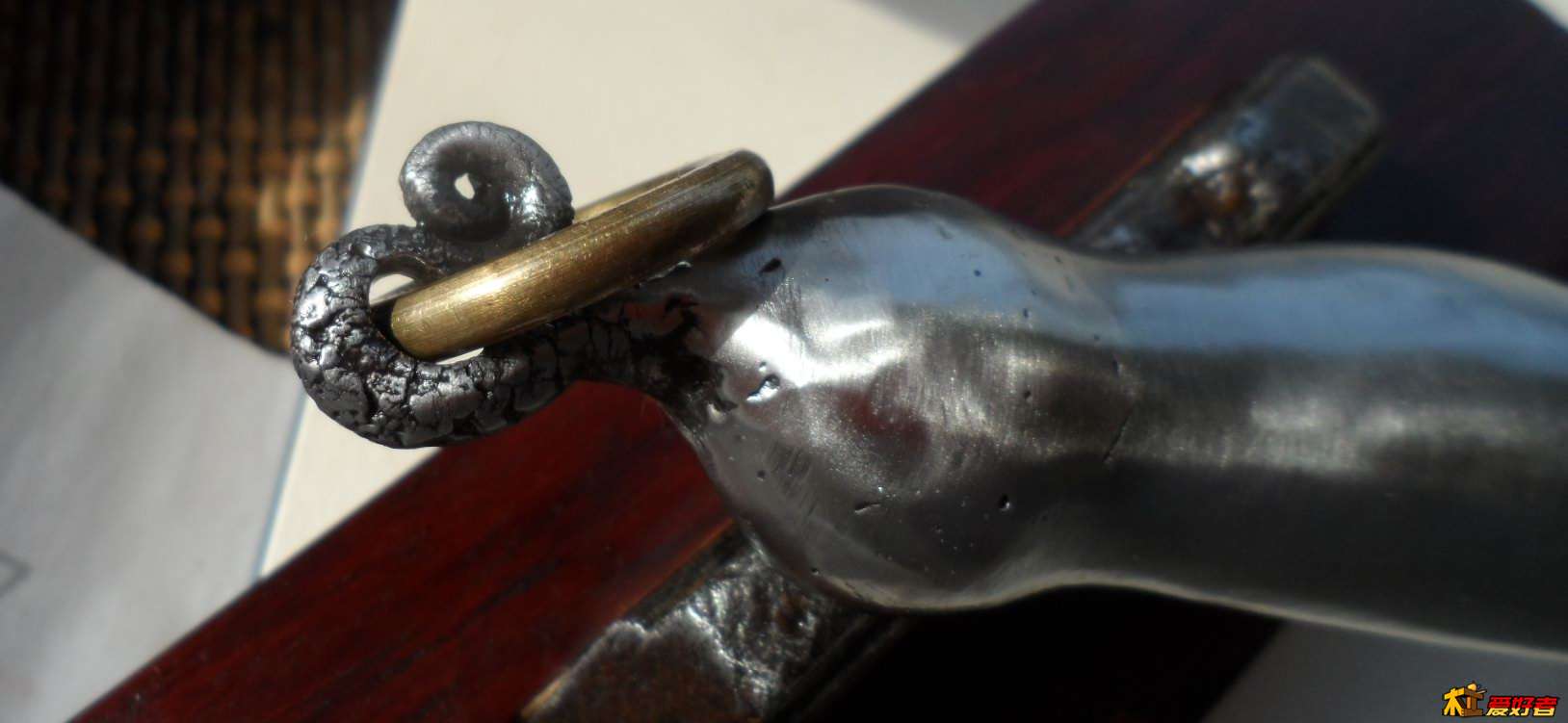铸柄花纹钢作柳叶手把刀，金乙堂造，粗磨品 (4).jpg